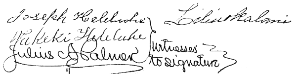 image of Liliuokalani and witness signatures