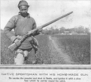 Native sportsman with his home-made gun