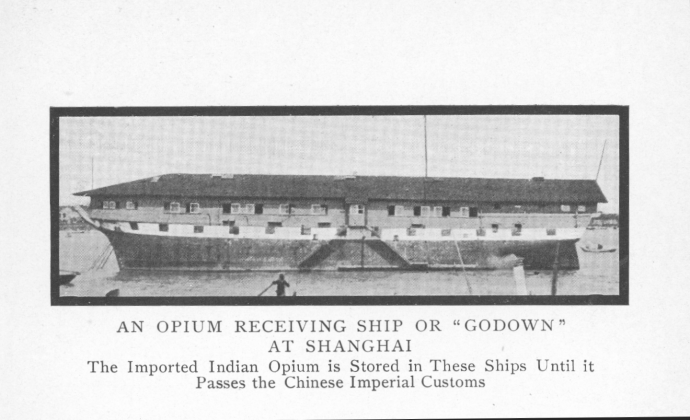 An opium receiving ship at Shanghai