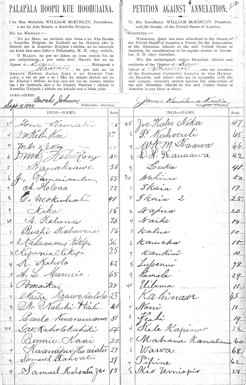 Image of petition page