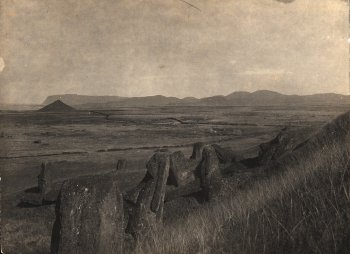 Images standing at base of Rano Roraku looking S.W.