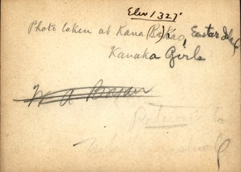 Back of photo: ... Kanaka Girls ...