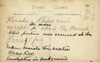 Back of photo: Kanaks - Rapa nui ...